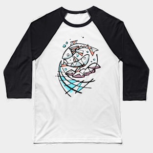 Five breads and two fishes religious illustration Baseball T-Shirt